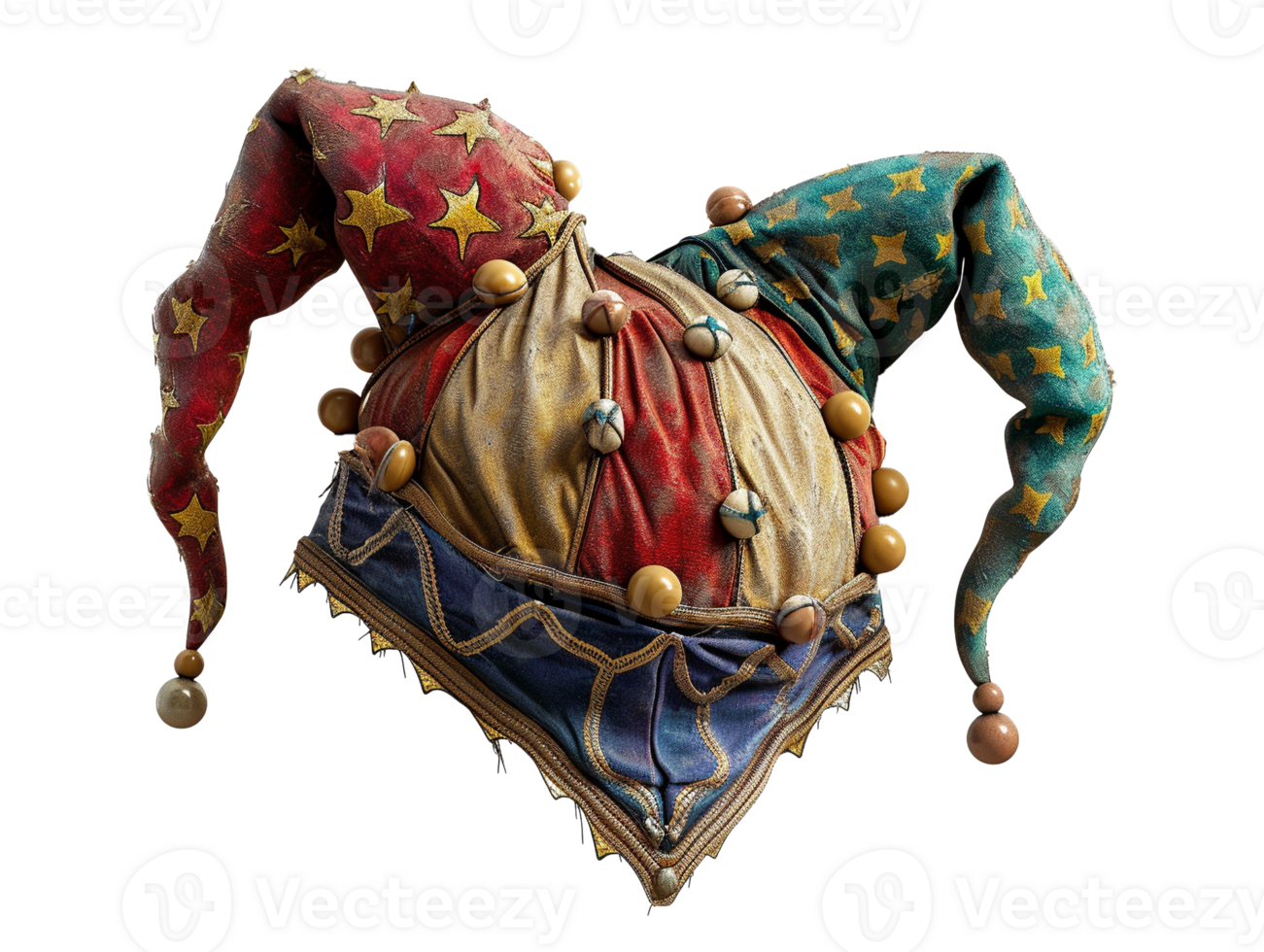 AI generated colorful jester hat png