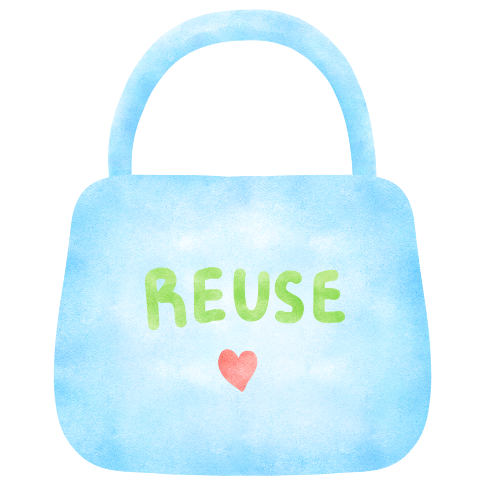 Cloth bag with reuse symbol png