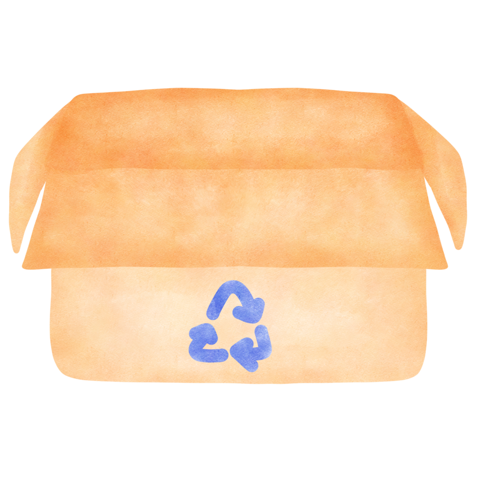 cardboard crate with reuse symbol png