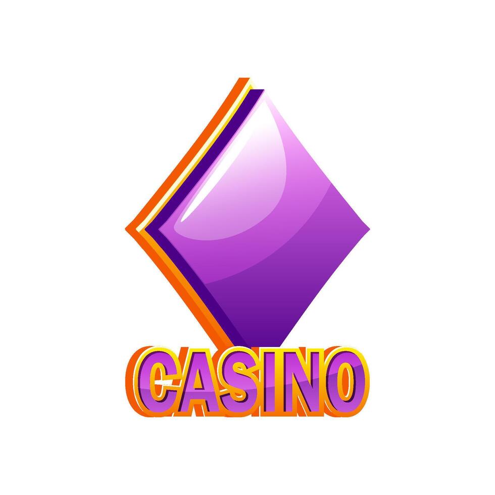Icon Casino with a Diamond symbol. Vector illustration for casino game design, flyer, poster, banner, web, and advertising.