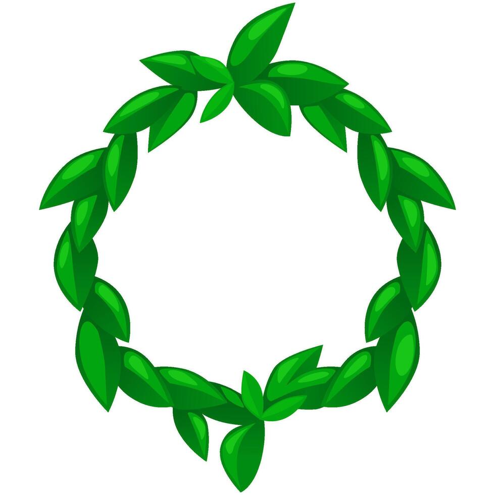 Cartoon wreath of leaves. Cartoon Leaf vector