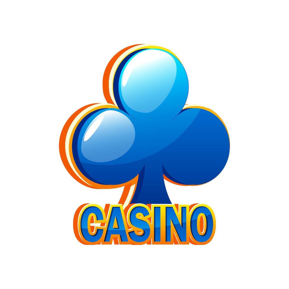Icon Casino with a clubs symbol. Vector illustration for casino game design, flyer, poster, banner, web, and advertising.