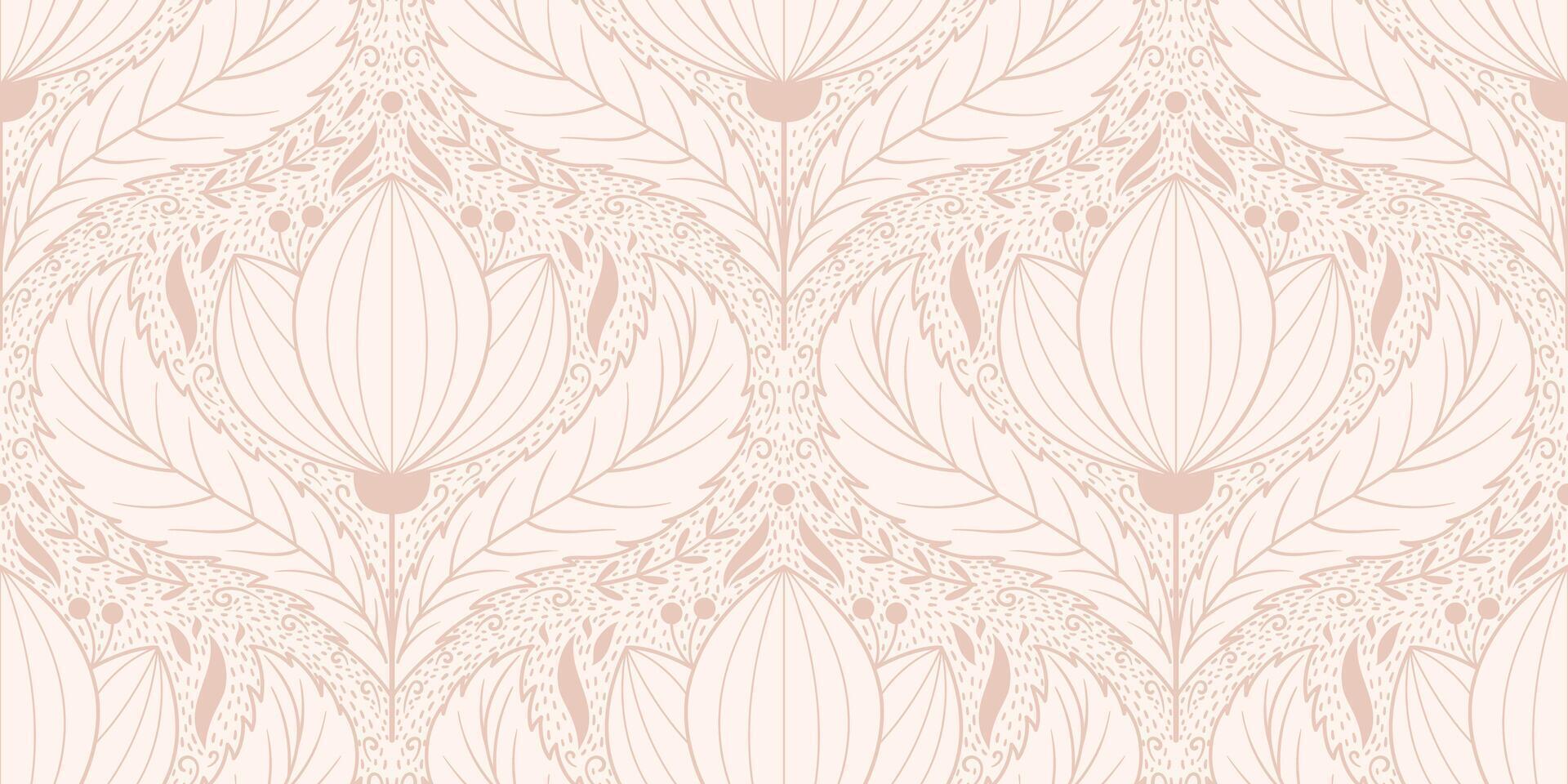 Seamless pattern with big lotus flower. Zen repeated motif for wallpaper in yoga class or home. Surface design with calm tranquility vibe vector