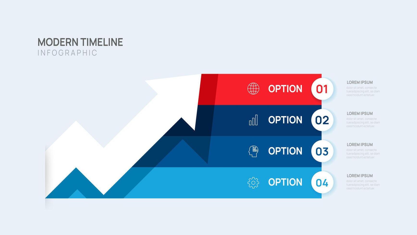 Business Infographic Upward arrow timeline vector graphic icon business financial chart gradient growth bar graph 2024.