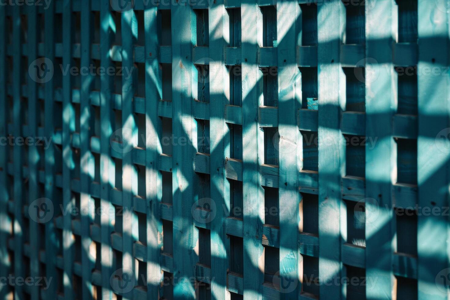 AI generated Blue Wooden Lattice Texture photo