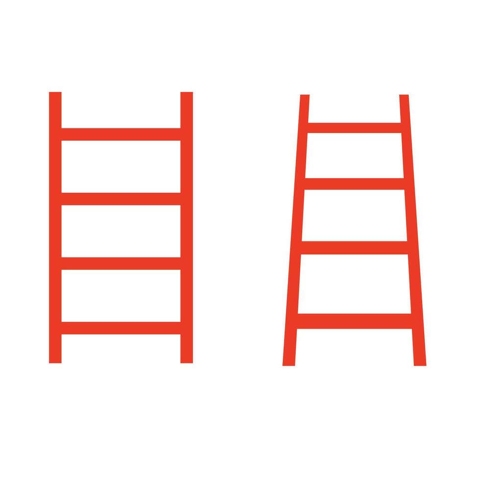 Stair  icon in red color vector
