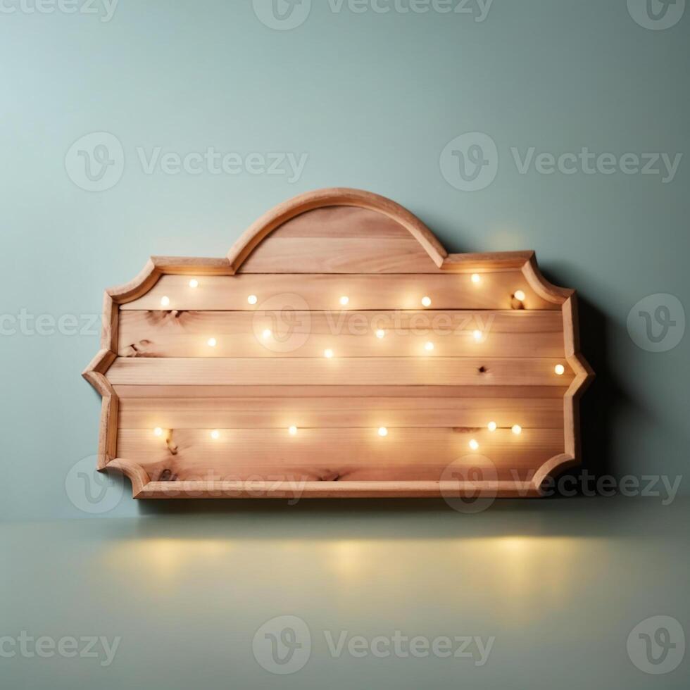 AI generated Cute sign, wooden sign with copy space, AI Generative photo