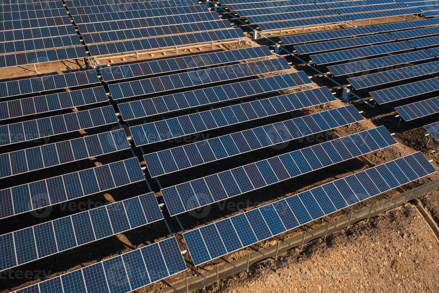 Photovoltaic panels at solar farm photo