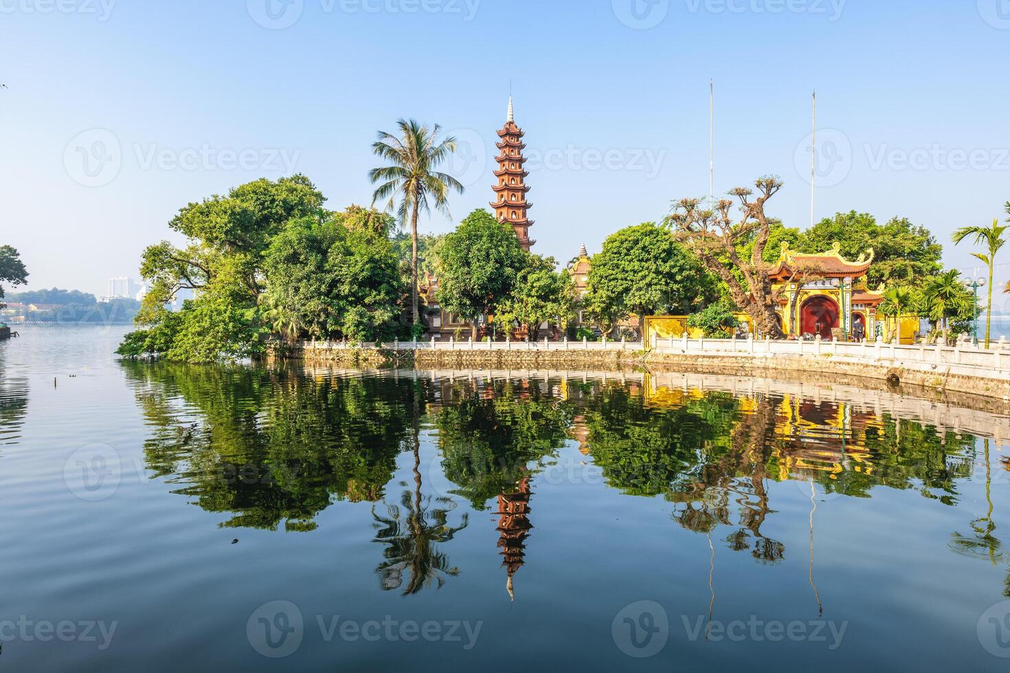 Tran Quoc Pagoda, aka Khai Quoc , the oldest Buddhist temple in Hanoi, Vietnam photo