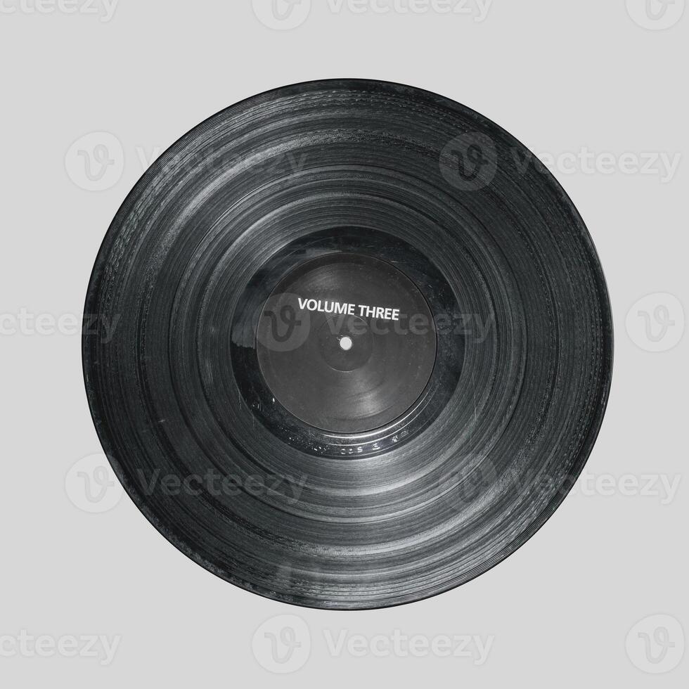 Old dirty record isolated. Vinyl record photo