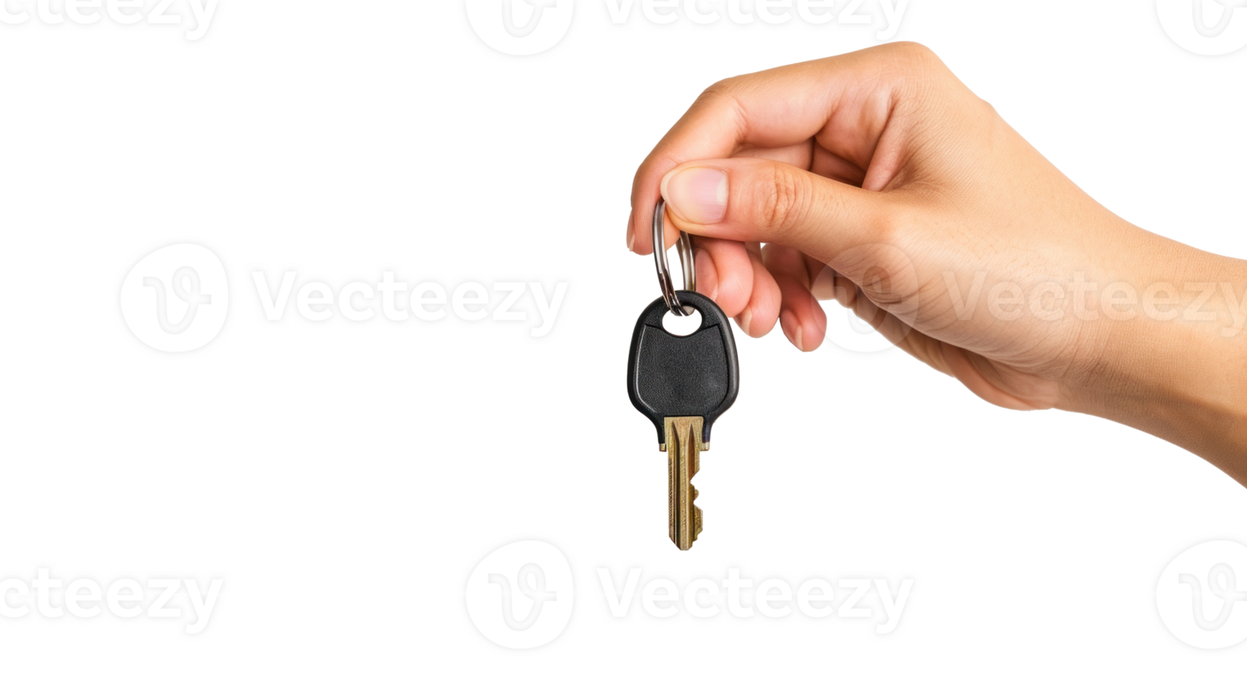 AI generated a hand holding a key on a transparent background png