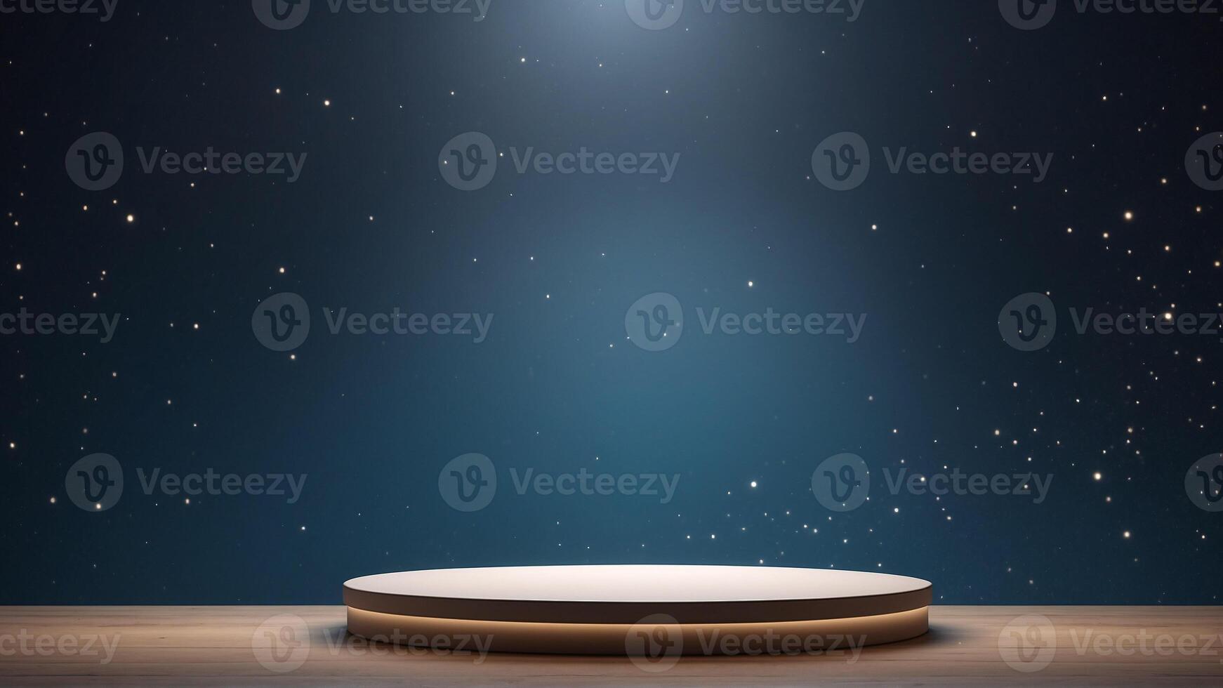 AI generated Empty podium for product display on dark blue background. 3D render photo