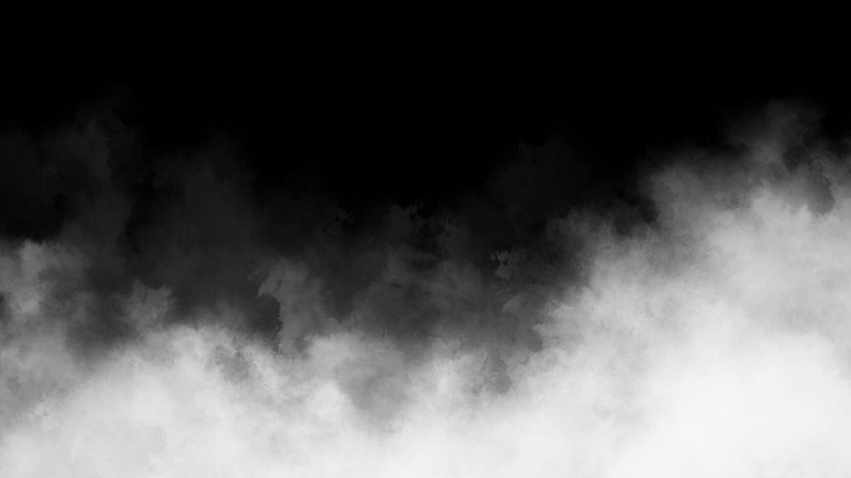 White Fog or Smoke Effect Overlay Black Isolated Background. photo