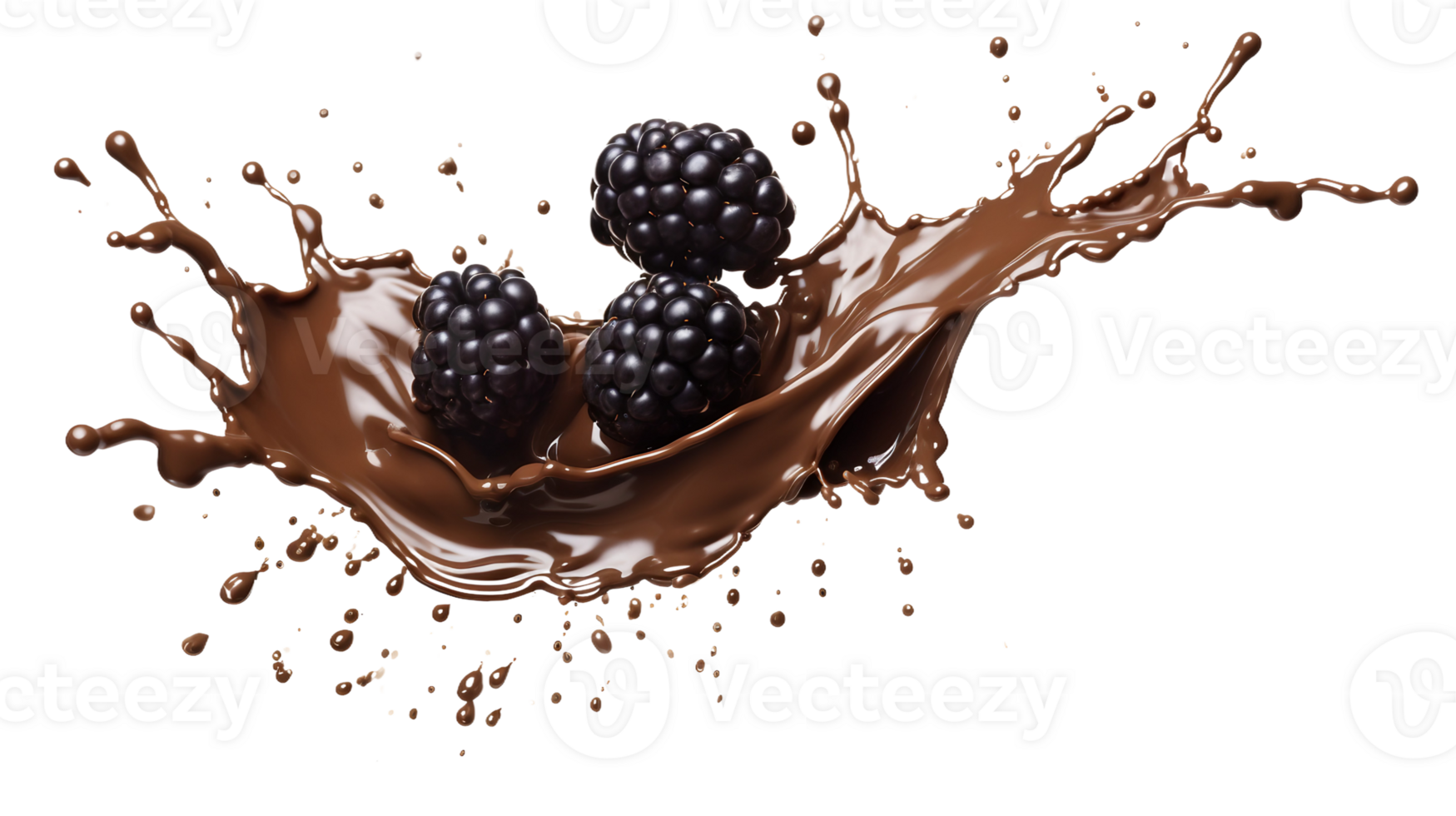 AI generated Tempting Chocolate on Mulberry on a transparent background png