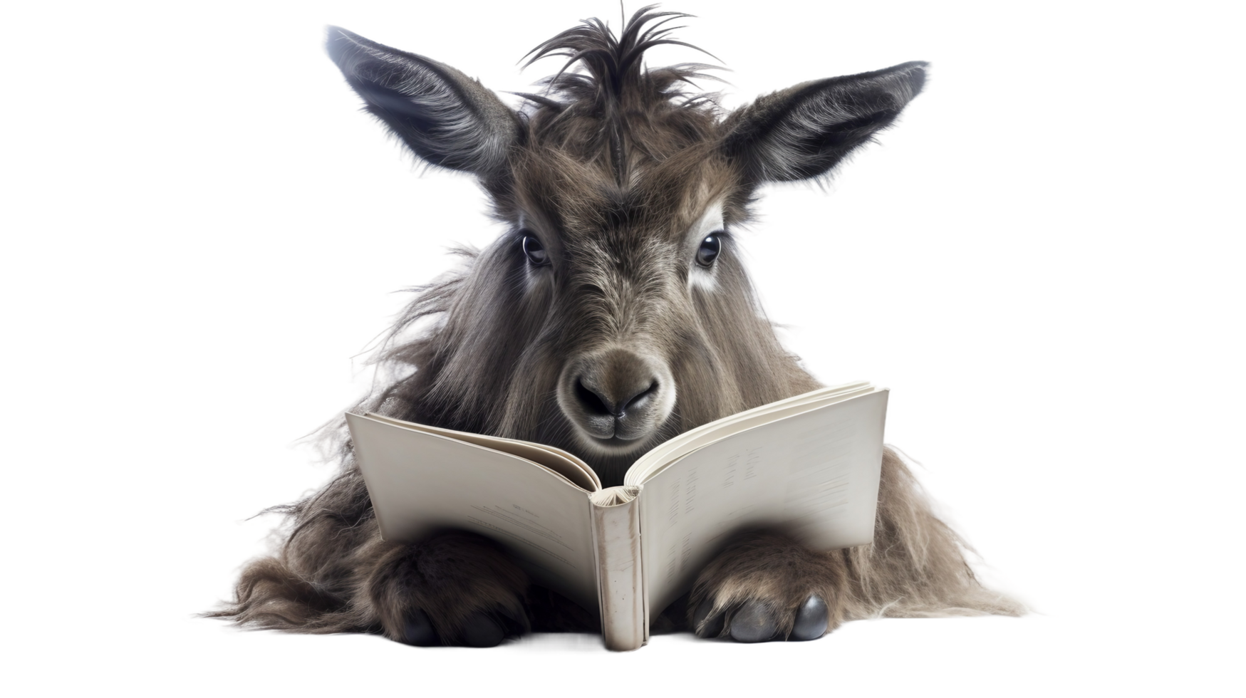 AI generated Isolated Emu Studying Book on a transparent background png
