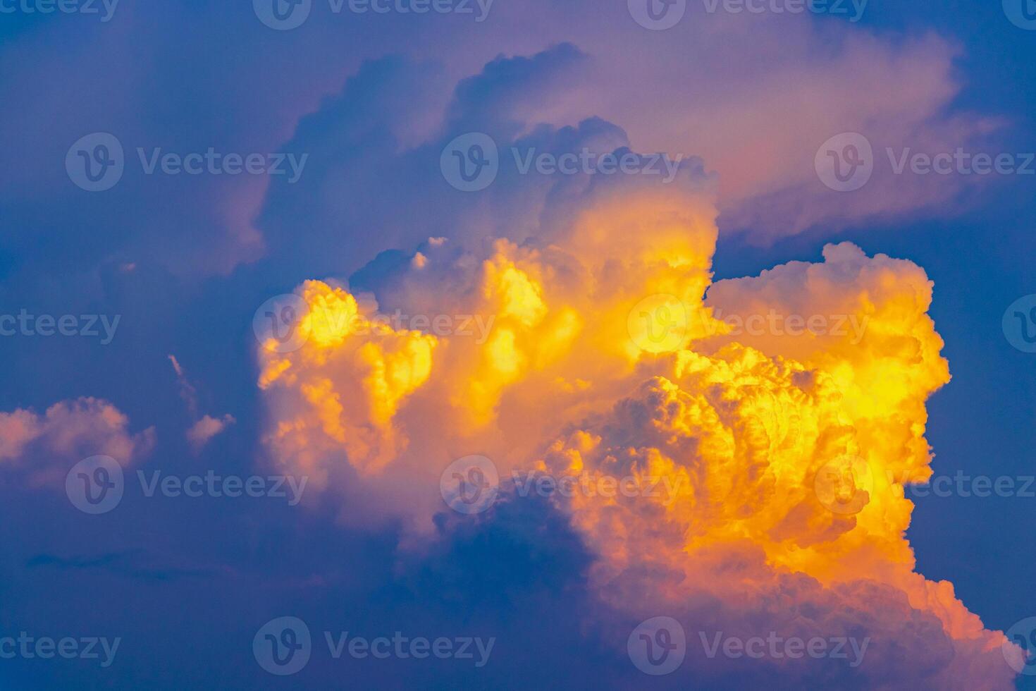 Extremely beautiful golden colorful sunrise sunset with colorful clouds Thailand. photo