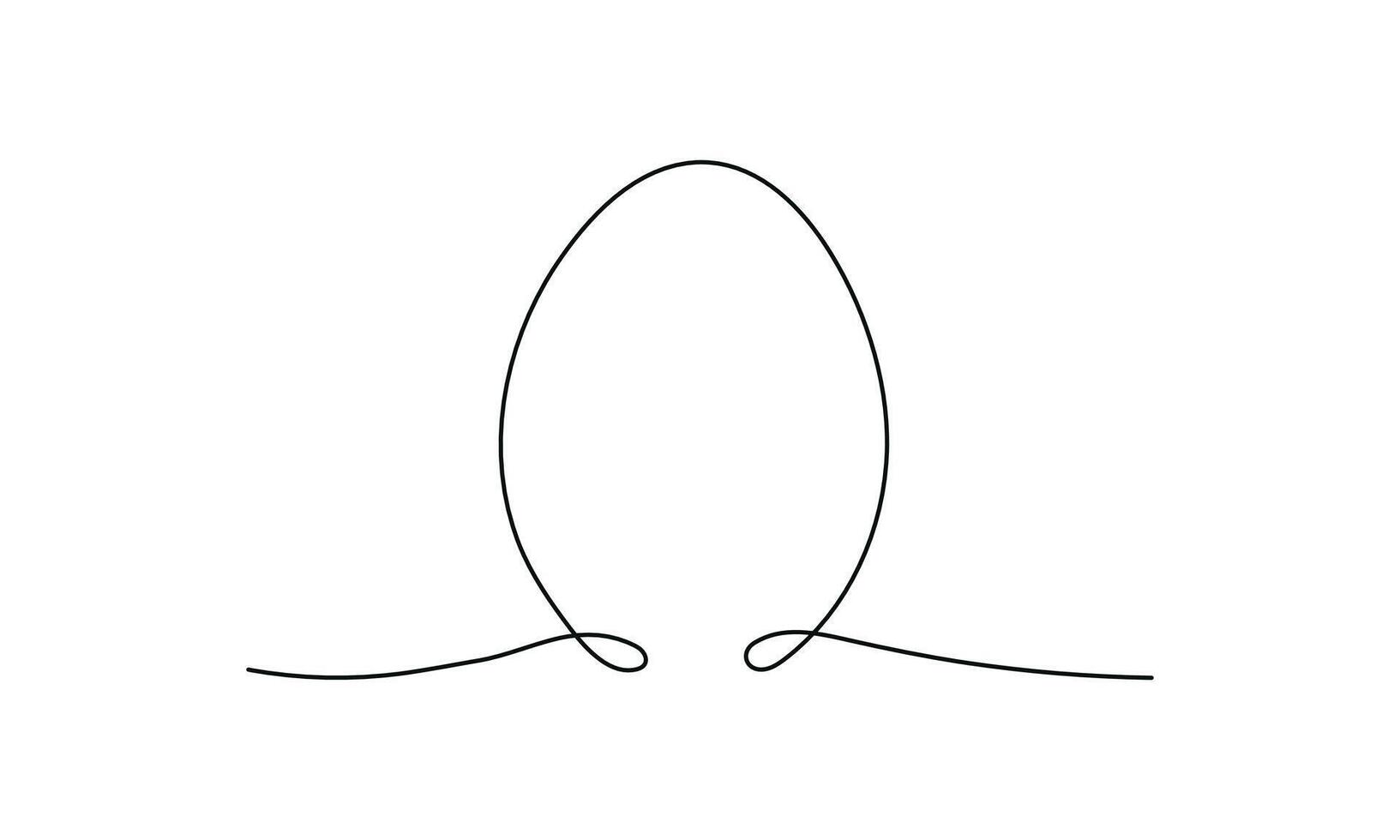 Simple Hand drawn Egg-shaped illustration of outline art with editable stroke. Easter Egg one Continuous Line minimalist illustration. Minimalistic element for decoration of Holiday cards and banners vector
