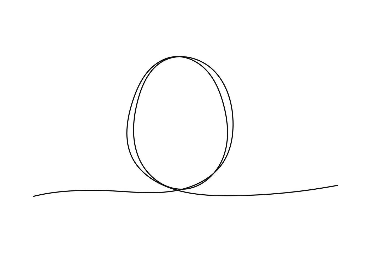 Easter Egg one Continuous Line minimalist illustration. Minimalistic element for decoration of Holiday cards and banners. Simple Hand drawn Egg-shaped illustration of outline art with editable stroke. vector