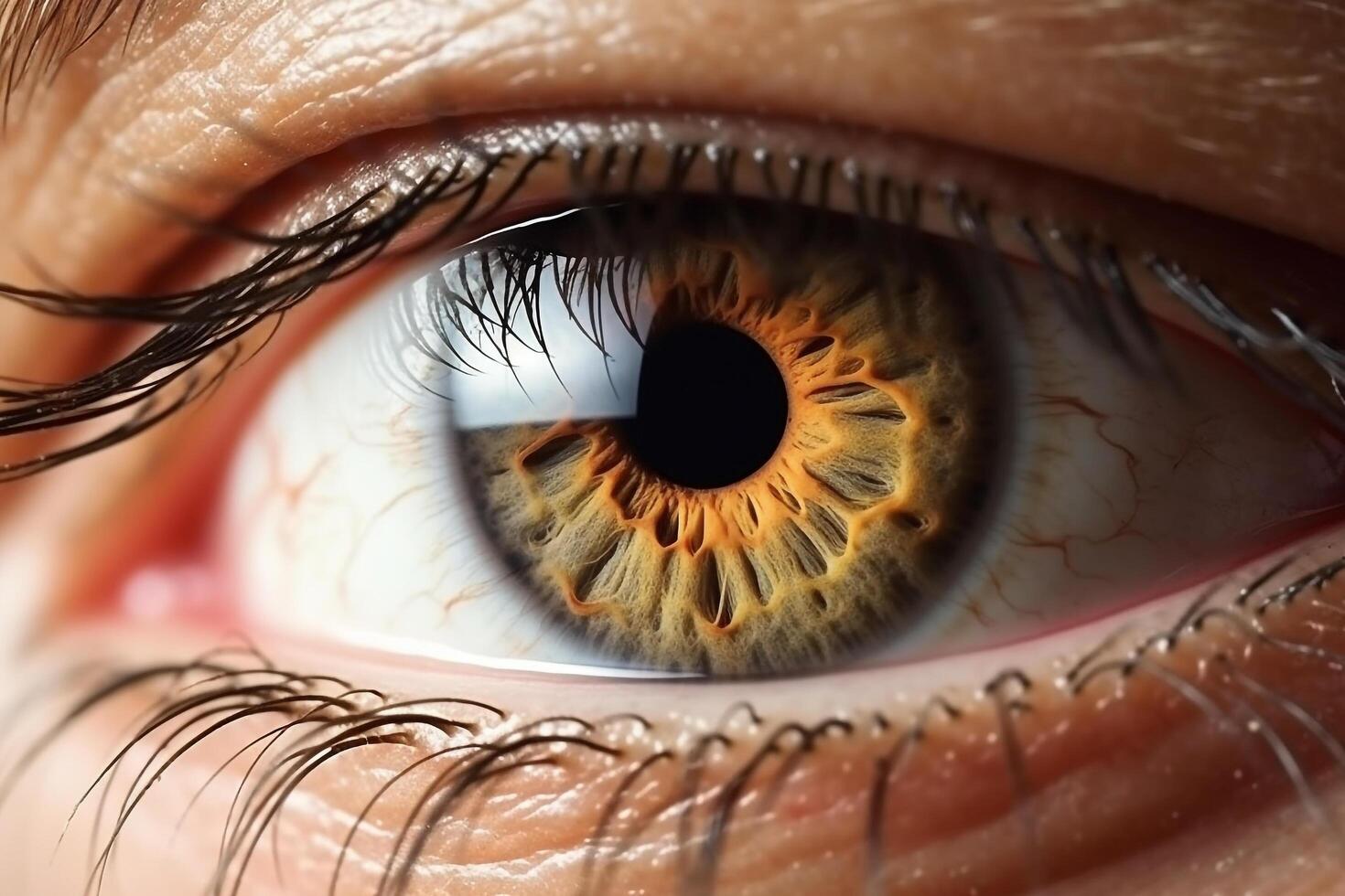 Macro beautiful eye.Generative Ai. photo