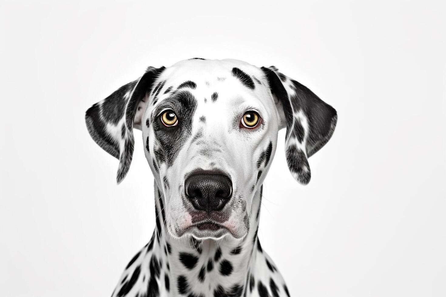 Portrait of dog isolate on white background.Generative Ai. photo