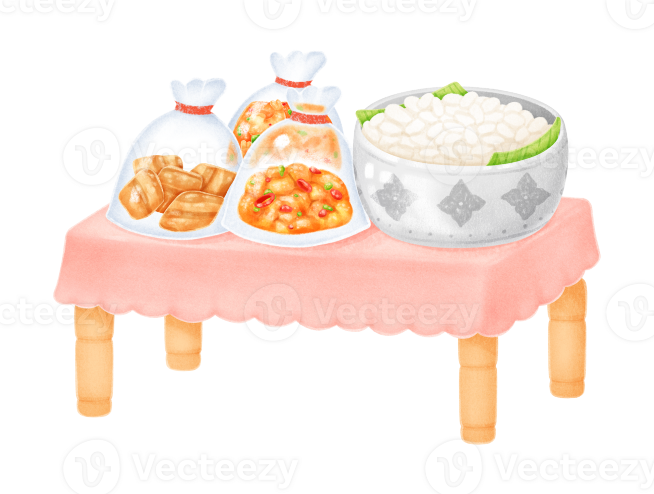 Food offerings for Buddhist monks png