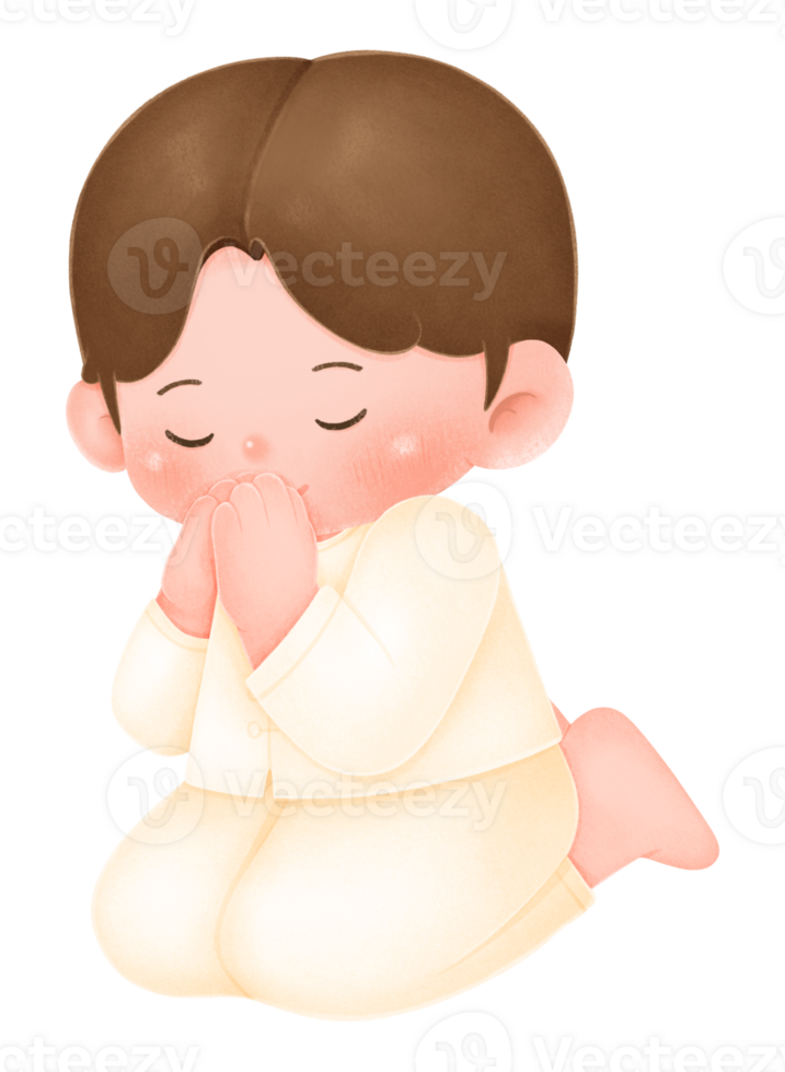 Boy in prayer position png