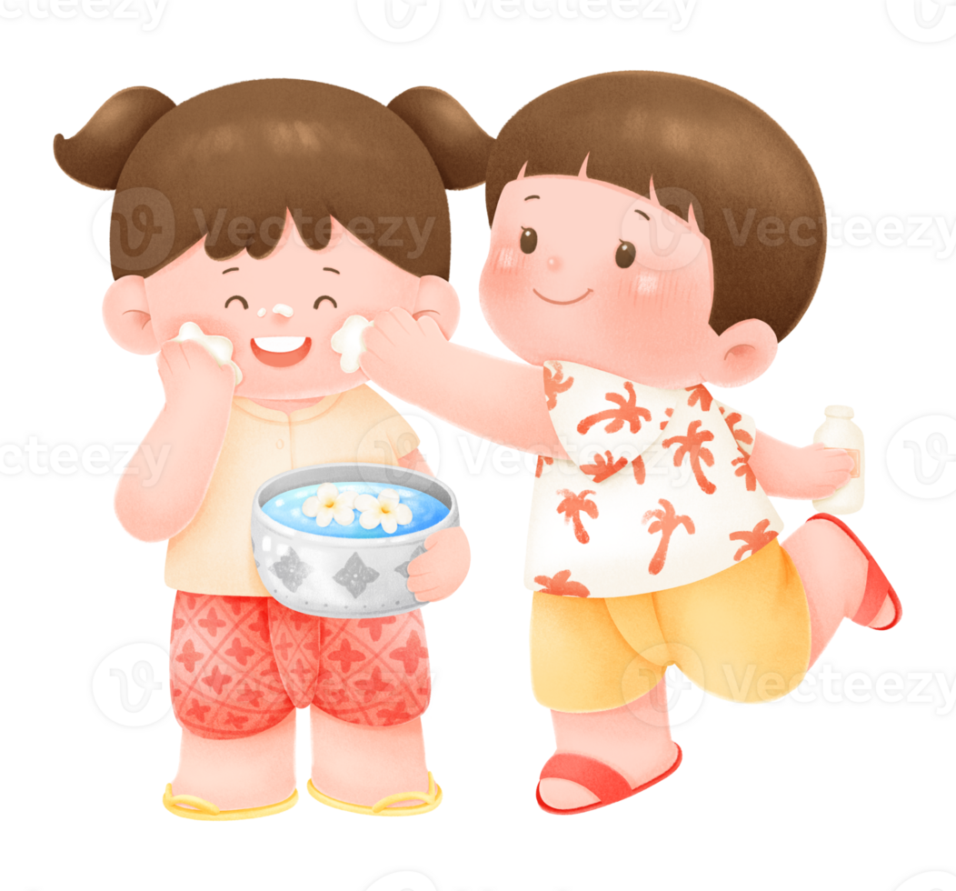 Songkran festival Thailand Kids Cartoon png