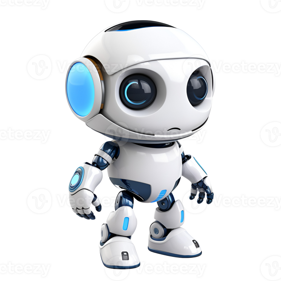 AI generated 3D Cartoon Robot Cute Robot AI Robot Logo Illustration No Background png