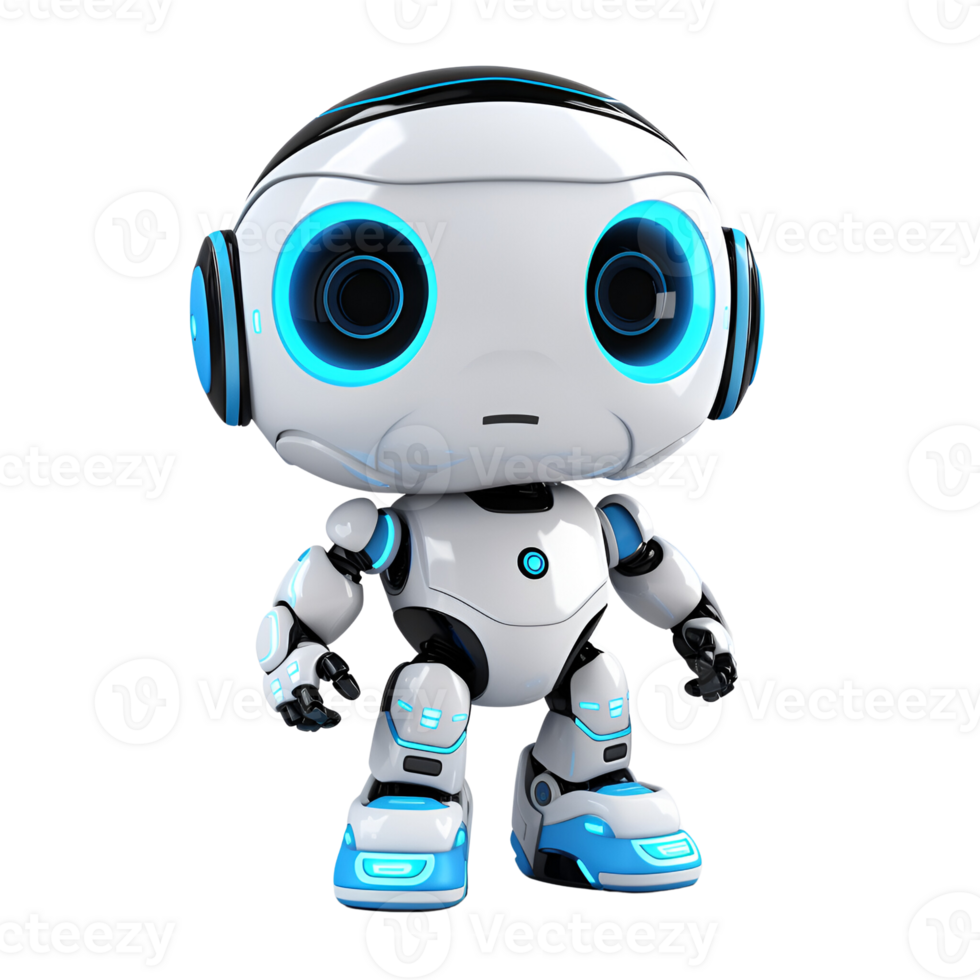 AI generated 3D Cartoon Robot Cute Robot AI Robot Logo Illustration No Background png