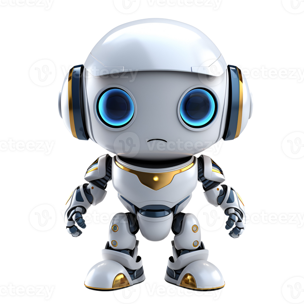 ai generato 3d cartone animato robot carino robot ai robot logo illustrazione no sfondo png