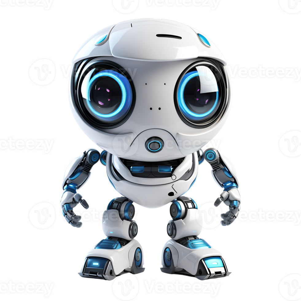 AI generated 3D Cartoon Robot Cute Robot AI Robot Logo Illustration No Background png