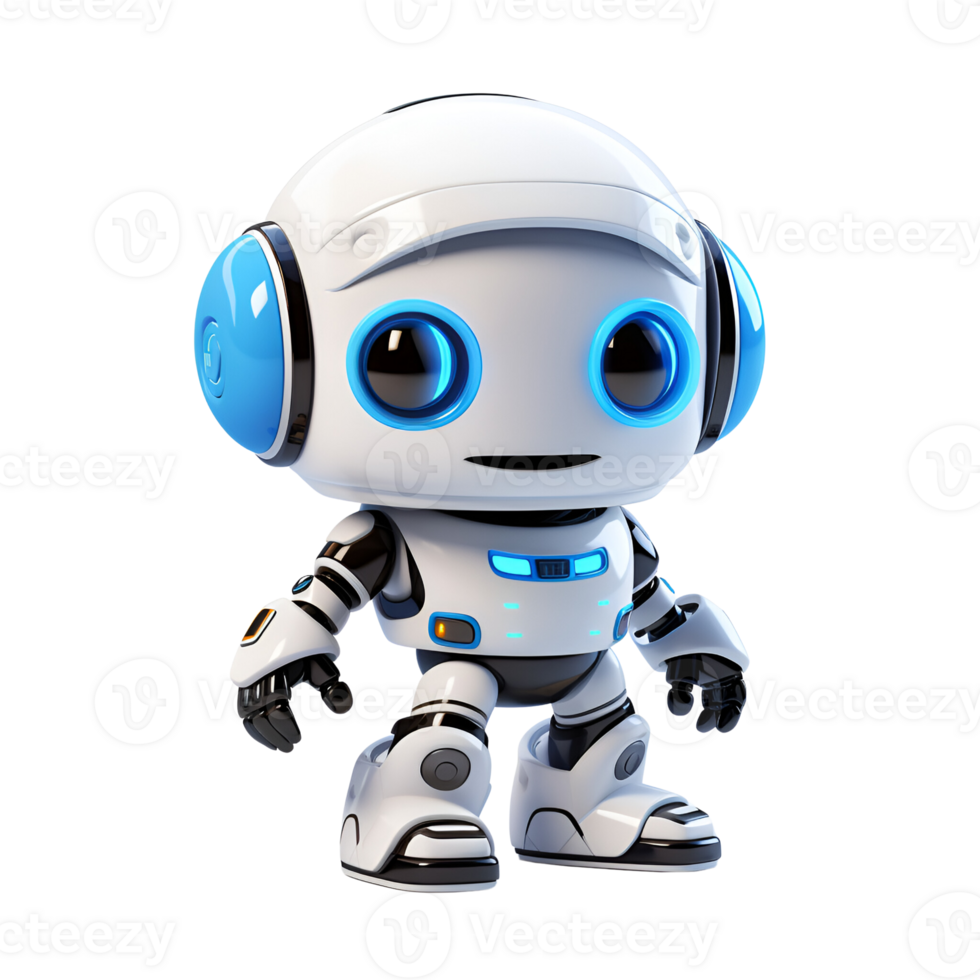 AI generated 3D Cartoon Robot Cute Robot AI Robot Logo Illustration No Background png