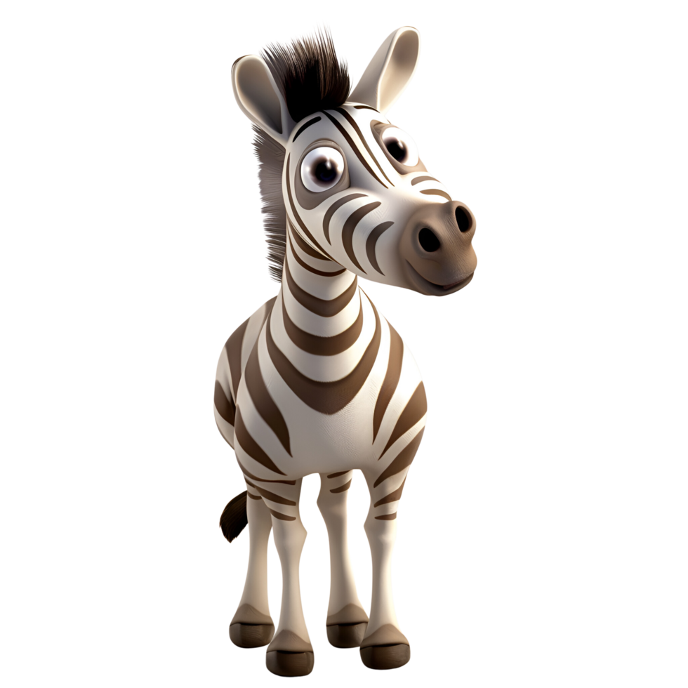 AI generated 3D Cartoon Zebra Logo Illustration No Background Perfect for Print on Demand png