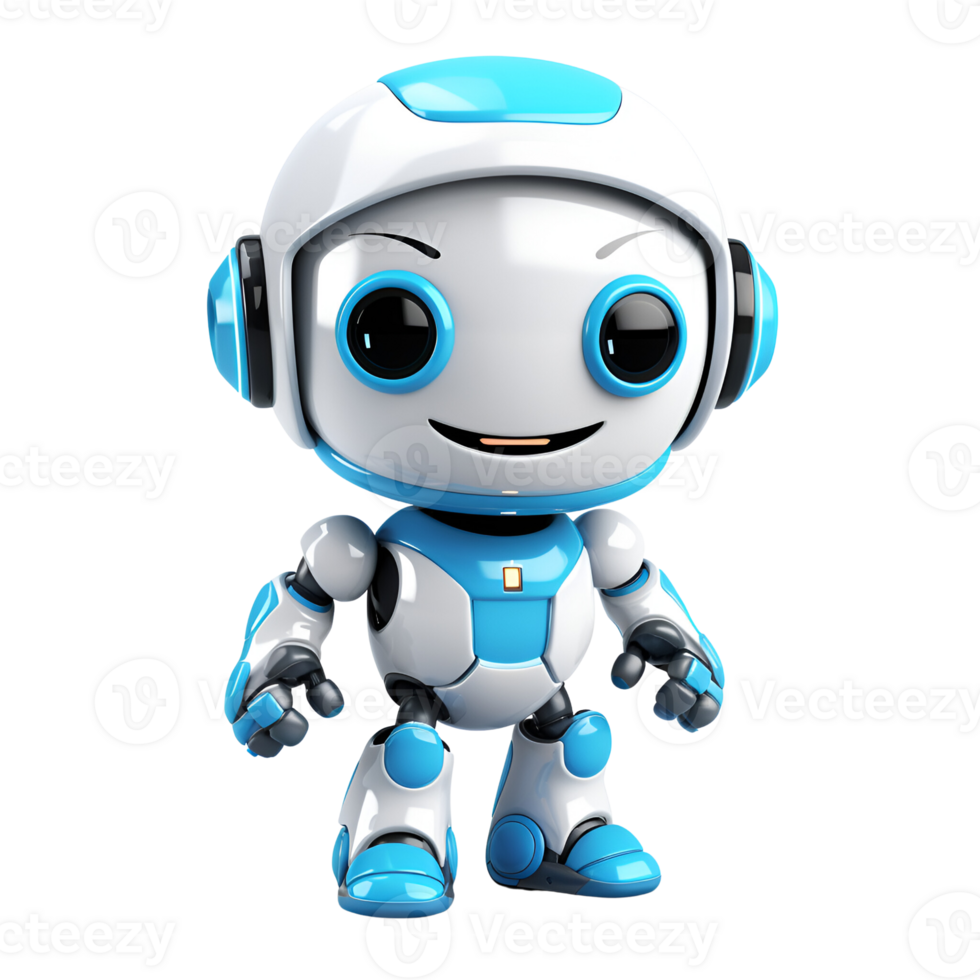 AI generated 3D Cartoon Robot Cute Robot AI Robot Logo Illustration No Background png