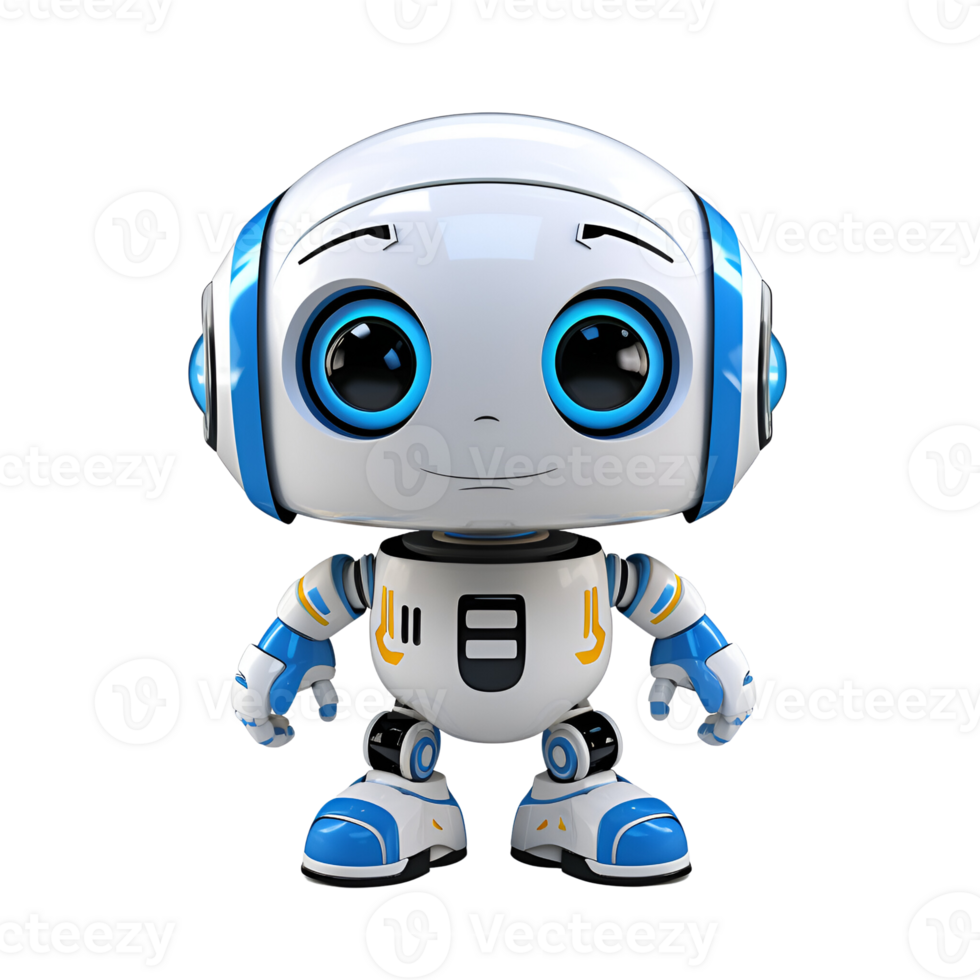 AI generated 3D Cartoon Robot Cute Robot AI Robot Logo Illustration No Background png
