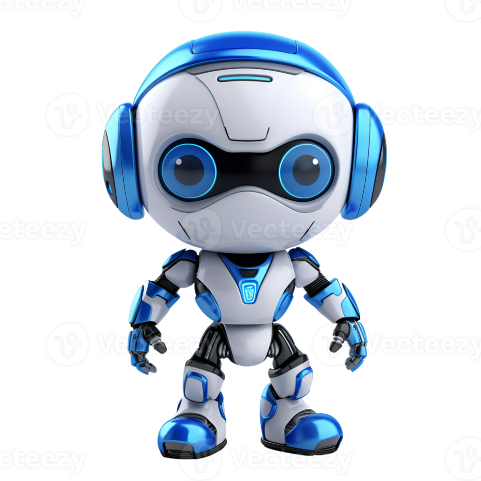 AI generated 3D Cartoon Robot Cute Robot AI Robot Logo Illustration No Background png