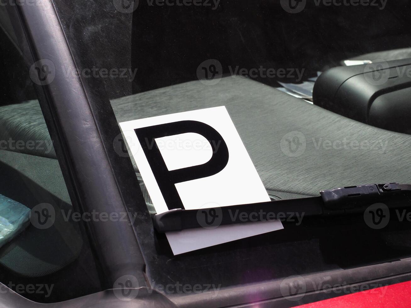 P plate sticker photo