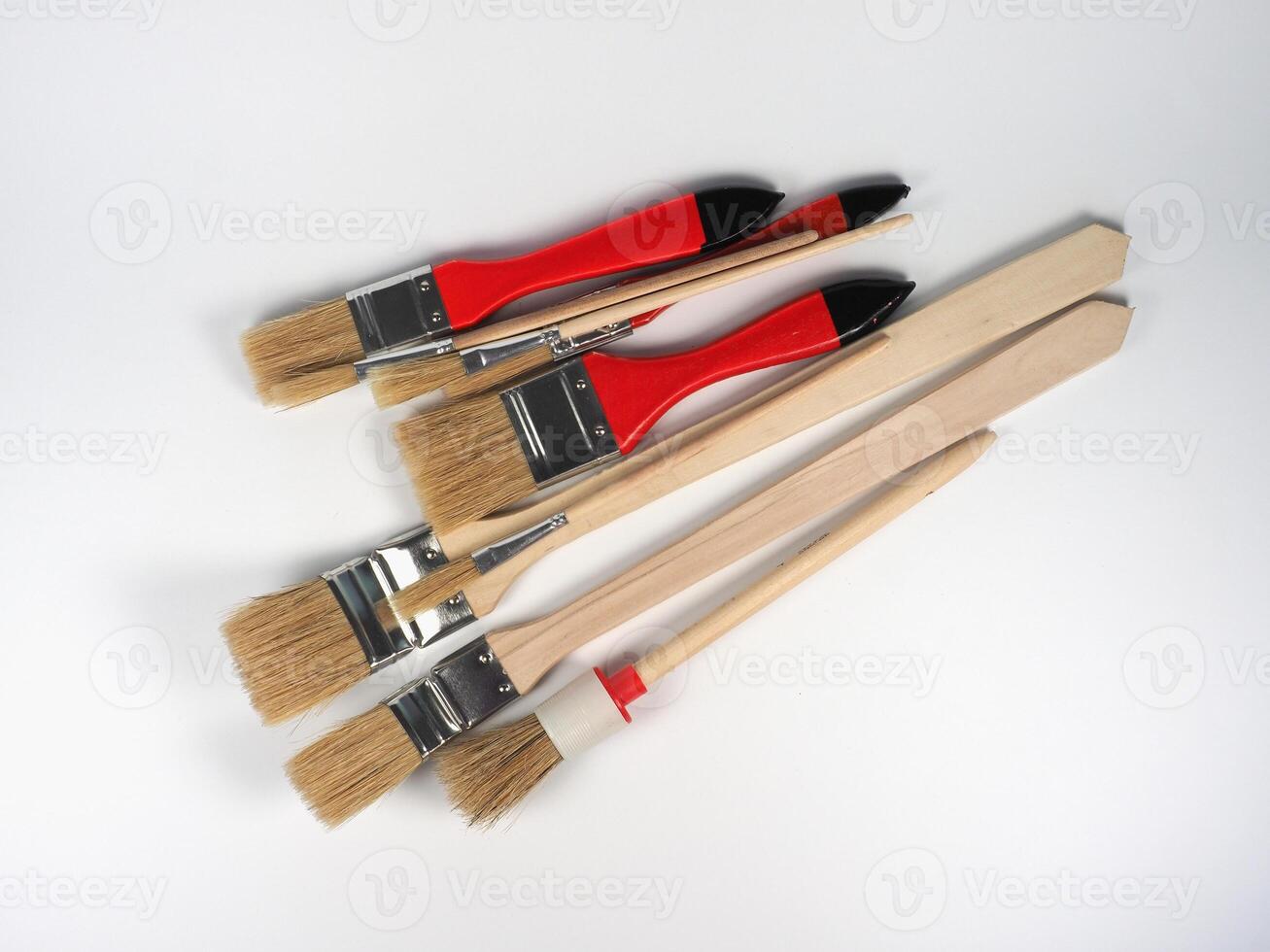 paintbrush on desk with copy space photo