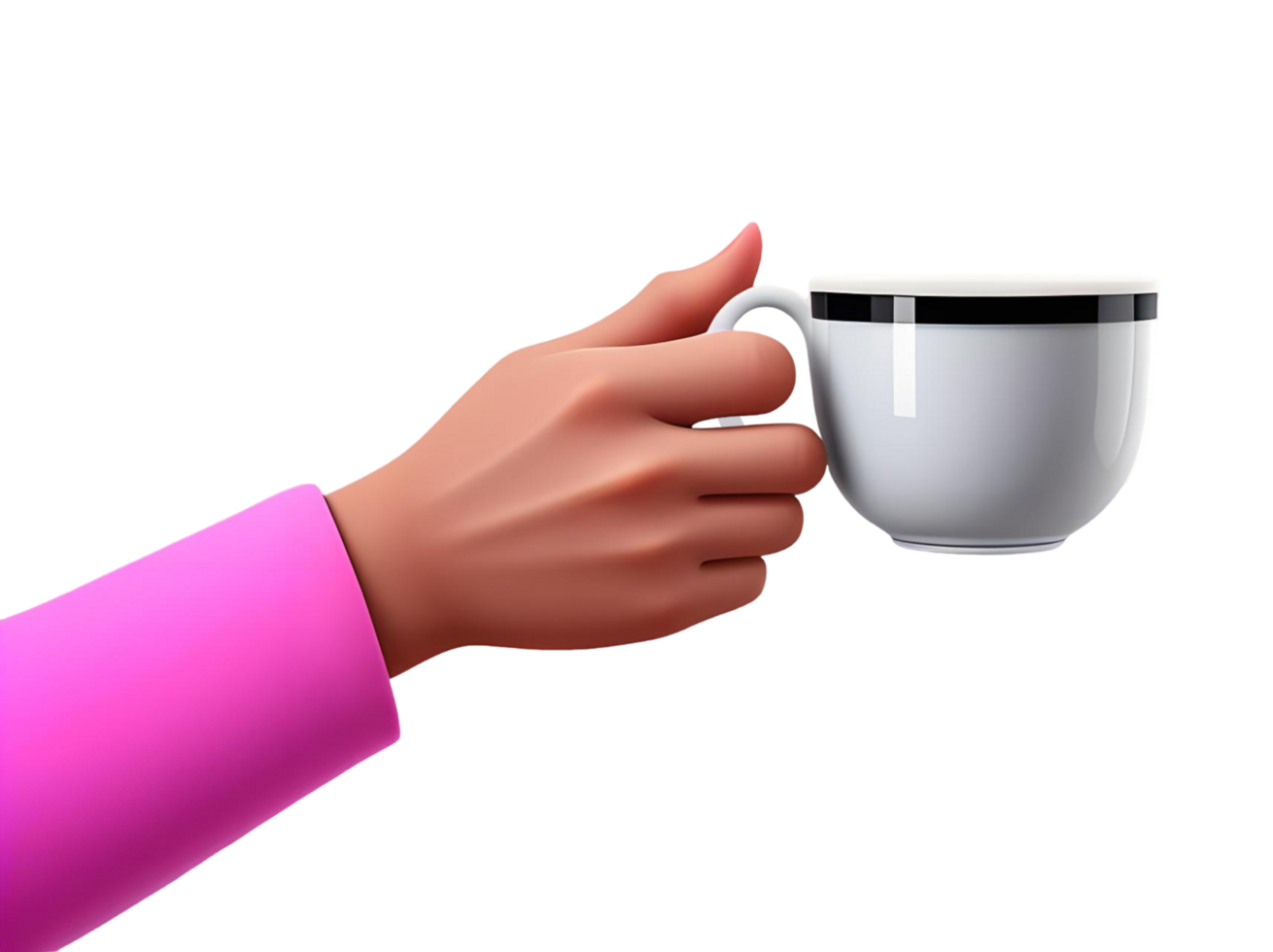 hand holding a cup of coffee or tea, isolated on transparent background png