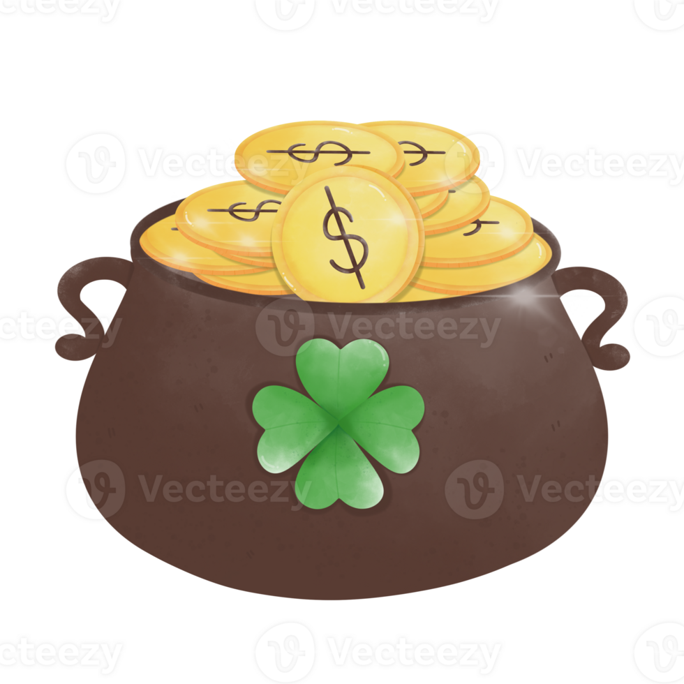 golden coins in pot png