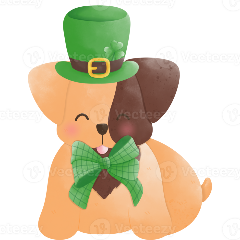 smiling happy dog in Patrick's days png