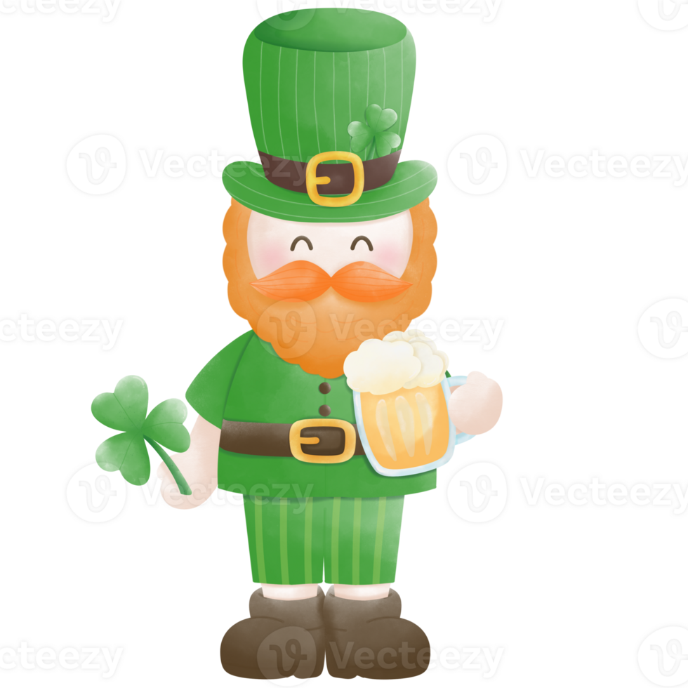 st.Patrick smiling in party png