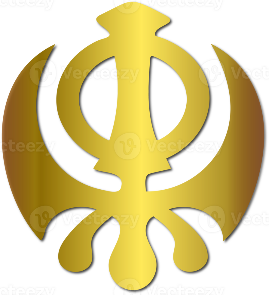 Sikh Religion Symbol im Gold Gradient png