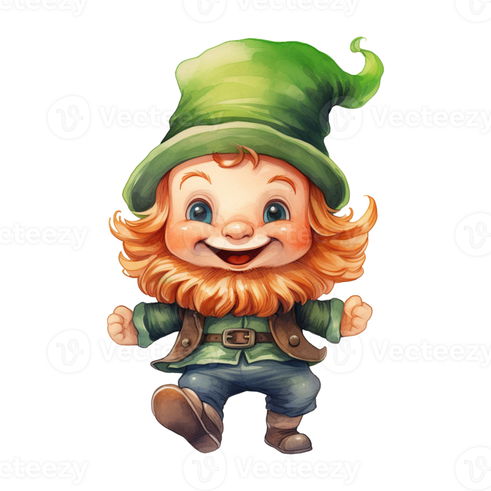 AI generated Cute Leprechaun Illustration png