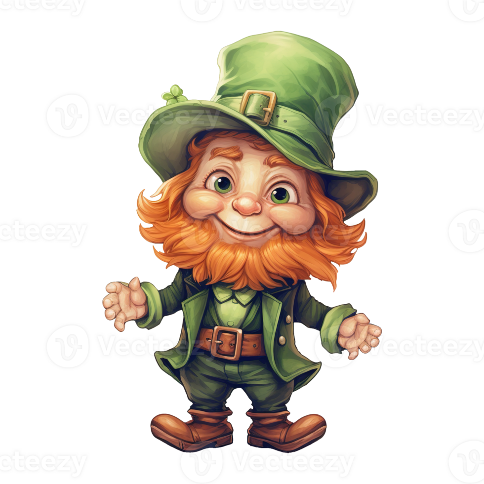AI generated Cute Leprechaun Illustration png
