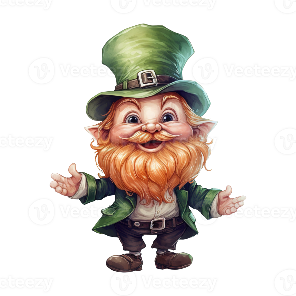 AI generated Cute Leprechaun Illustration png