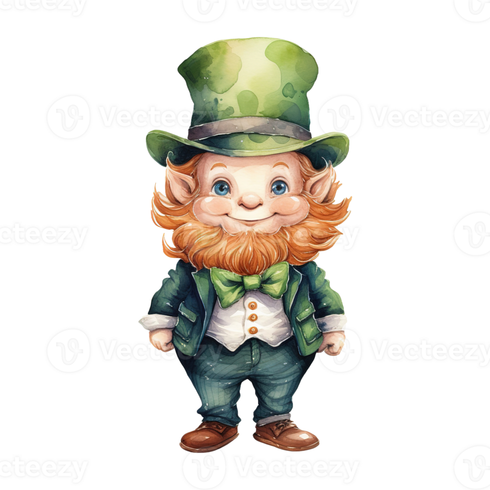 AI generated Cute Leprechaun Illustration png