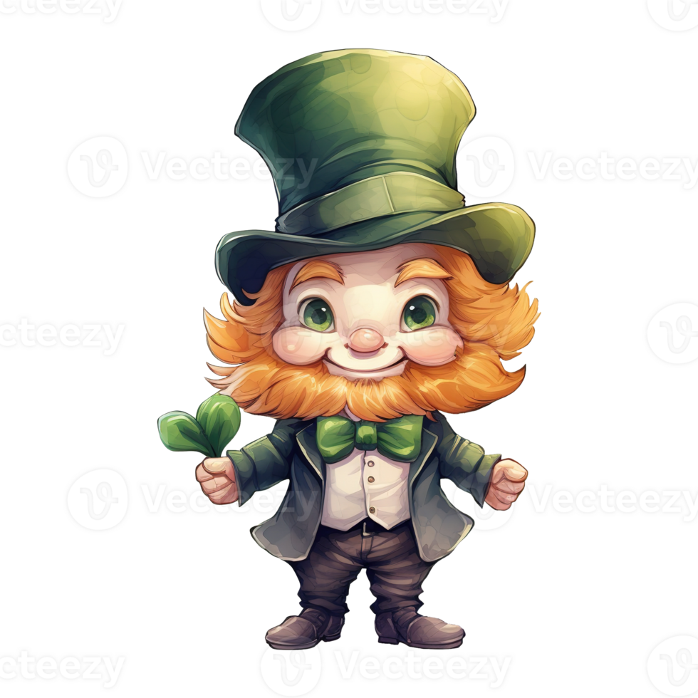 AI generated Cute Leprechaun Illustration png