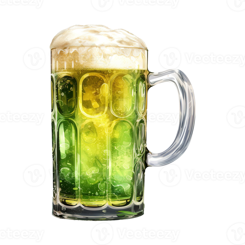 AI generated Green Beer Illustration png