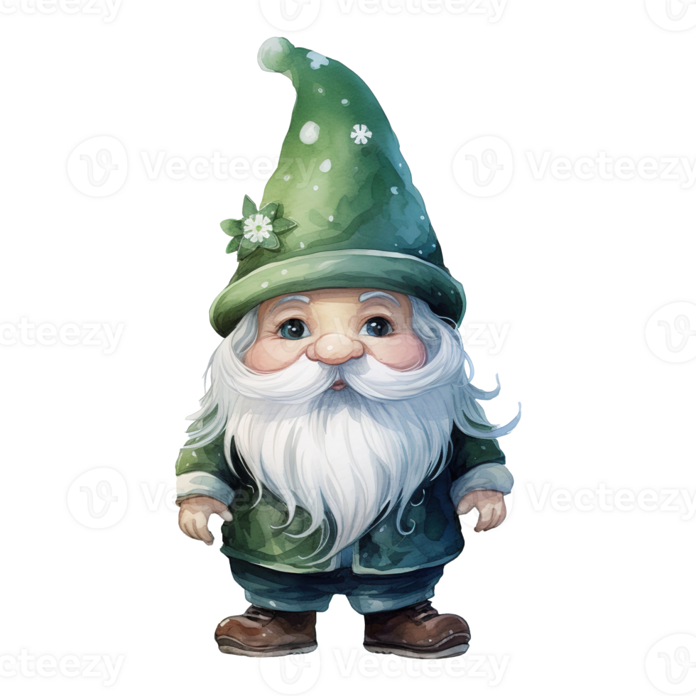 AI generated Green Gnome Illustration png